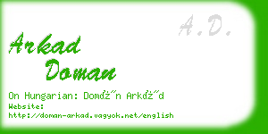 arkad doman business card